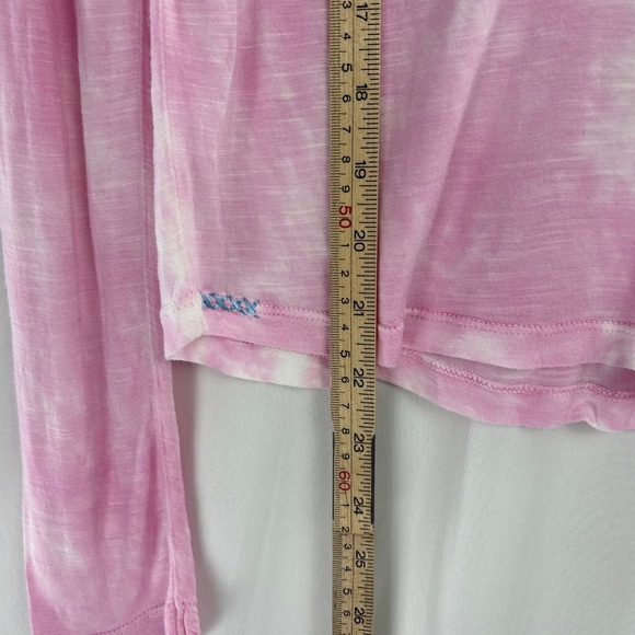 LoveShackFancy Tie Dye Sheer Lightweight Henley Top Women's Medium Pink - Picture 16 of 16